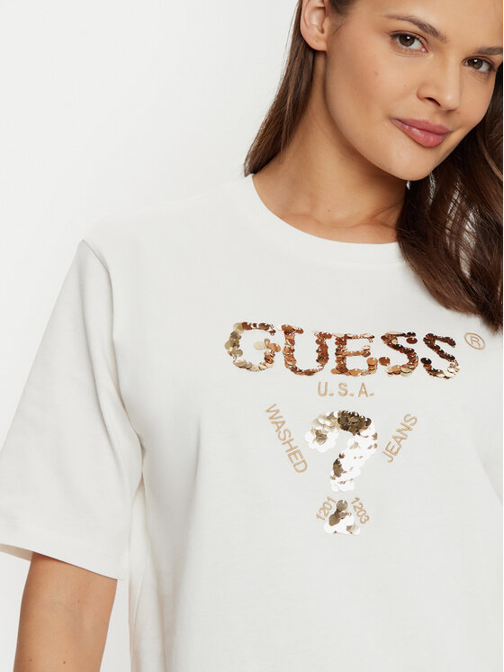 Guess Guess Футболка V4YI06 I3Z14 Écru Boxy Fit