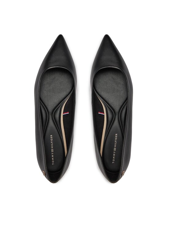 Tommy Hilfiger Balerinke Tommy Hilfiger Essential Pointed Ballerina FW0FW07863 Črna