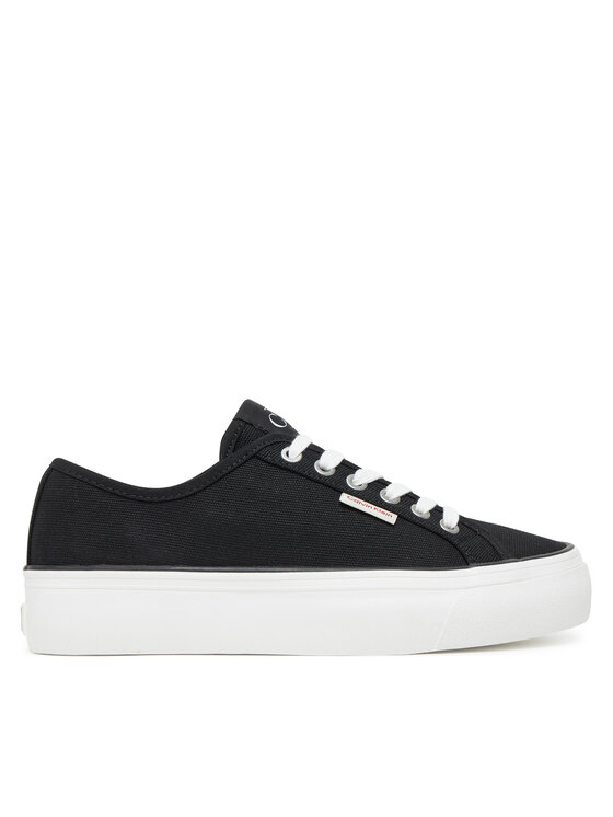 Calvin Klein Jeans Гуменки Calvin Klein Jeans Vulc Flatform Ctn Logo Tag YW0YW01838 Черен