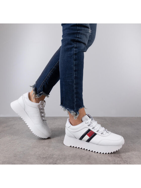 Tommy Jeans Αθλητικά Tommy Jeans High Cleated Flag Sneaker EN0EN00784 Λευκό