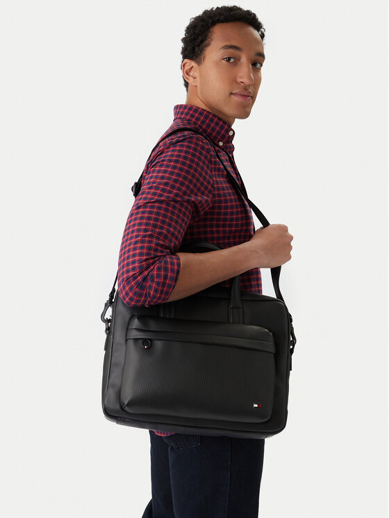 Tommy Hilfiger Taška na laptop Tommy Hilfiger Th Flag Computer Bag AM0AM13989 Čierna