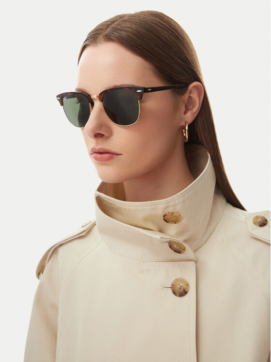 Ray-Ban Сонцезахисні окуляри Ray-Ban Clubmaster 0RB3016 W0366 Коричневий