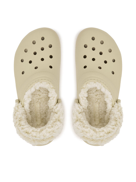 Crocs Pantoletten Crocs Classic Fleece Lined Clog Quartz 211396 Beige