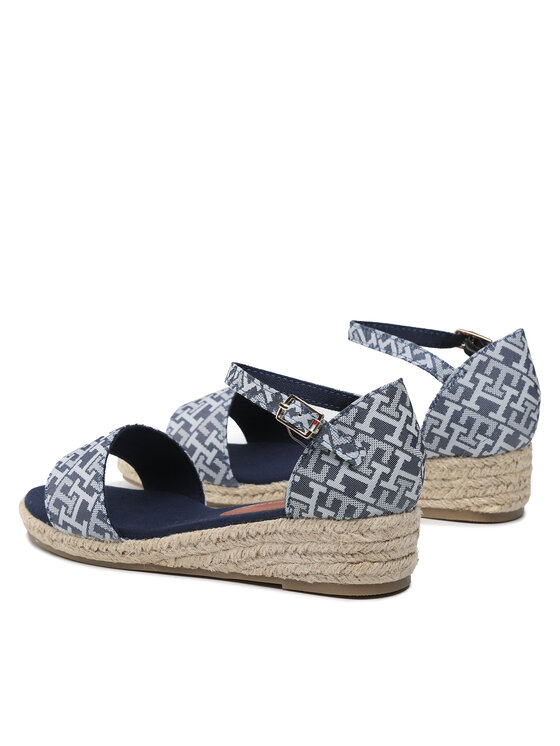 Tommy Hilfiger Espadrilky Tommy Hilfiger Rope Wedge Sandal Denim T3A7-32776-0048 S Světle modrá