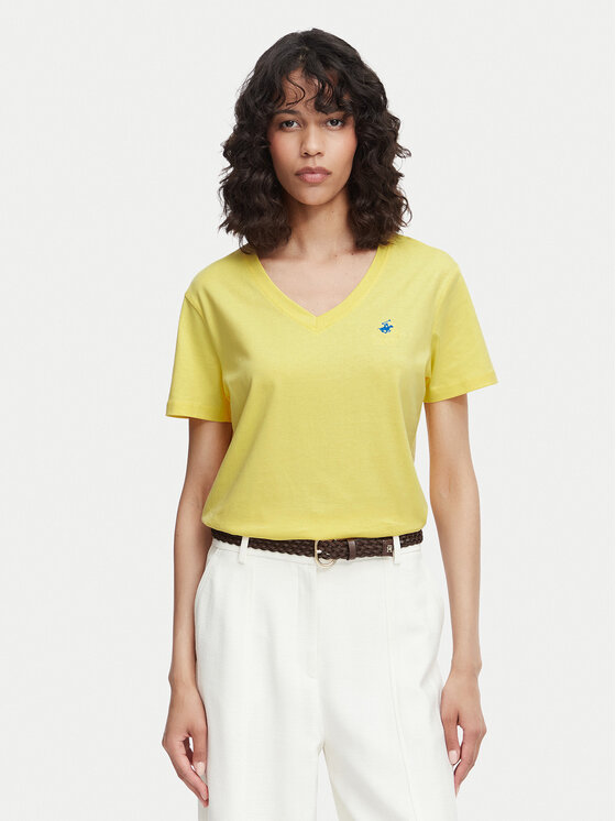 Beverly Hills Polo Club Beverly Hills Polo Club Camiseta P-SS26W-TS5165188 Amarillo Regular Fit