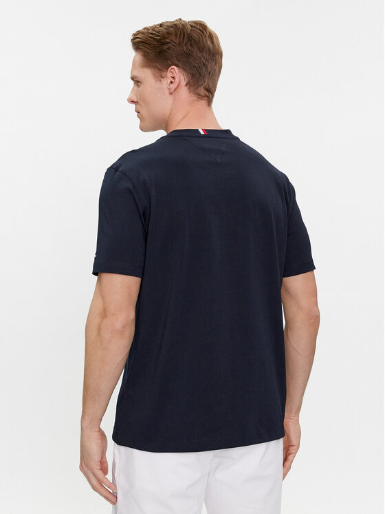 Tommy Hilfiger Tommy Hilfiger T-shirt Script Logo Tee MW0MW33691 Blu scuro Regular Fit