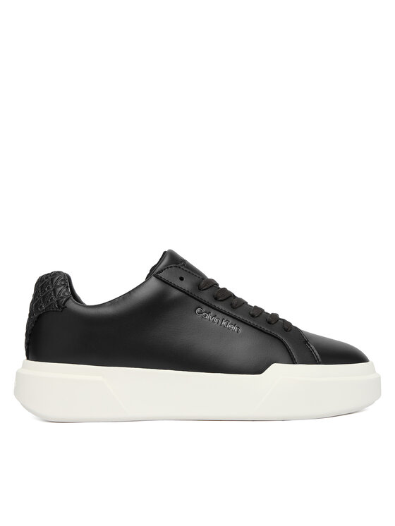 Calvin Klein Sneakersy Calvin Klein Chunky Cupsole Laceup Lth Bt Aop YW0YW02036 Czarny