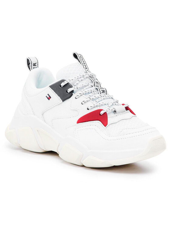 Tommy Hilfiger Sneakersy Tommy Hilfiger Chunky Mixed Textile Trainer FW0FW04065 Bílá