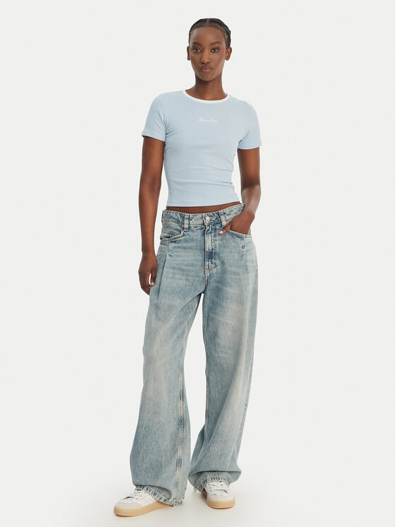 Guess Jeans Guess Jeans T-Shirt W6GPA9 KF641 Γαλάζιο Slim Fit