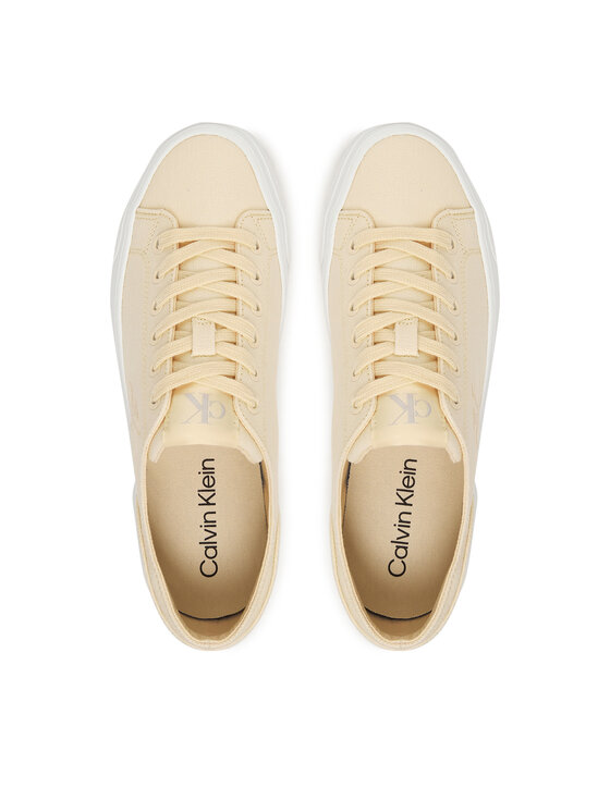 Calvin Klein Tenisice Calvin Klein Vulc Flatform Low Canvas Mg YW0YW01763 Écru