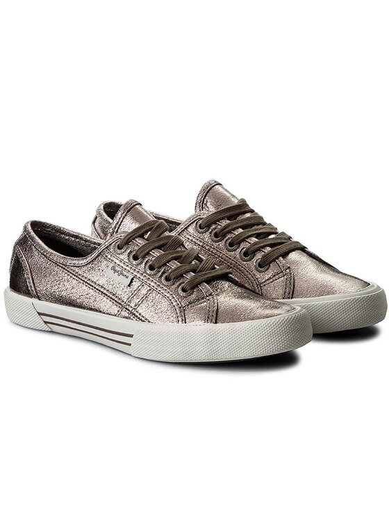 Pepe Jeans Tenis superge Pepe Jeans Aberlady Met PLS30587 Srebrna