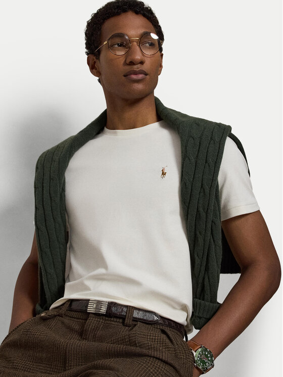 Polo Ralph Lauren Polo Ralph Lauren Футболка 710740727094 Écru Custom Slim Fit
