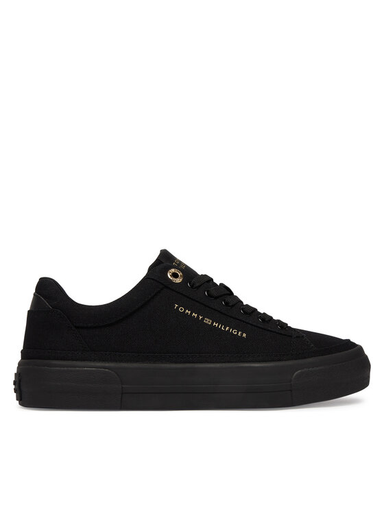 Sneakersy Tommy Hilfiger Th Foxing Platform Canvas FW0FW09480 Czarny