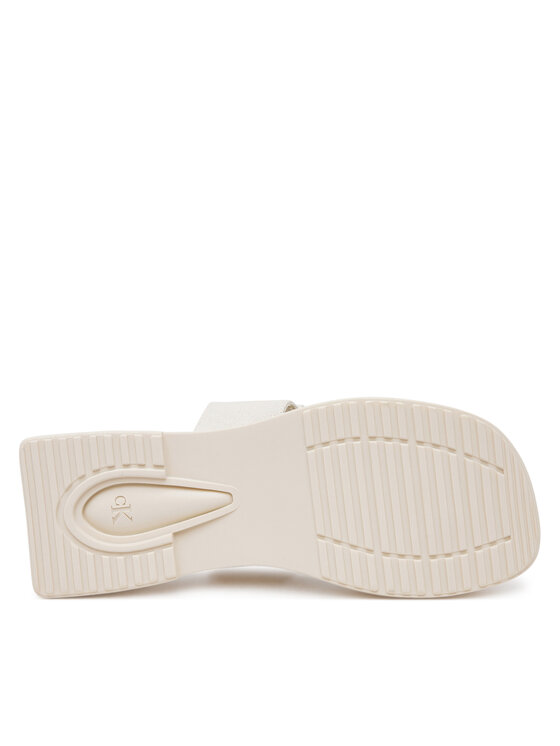 Calvin Klein Jeans Šlepetės per pirštą Calvin Klein Jeans Sq Low Wedge Sandal Rope YW0YW01717 Smėlio