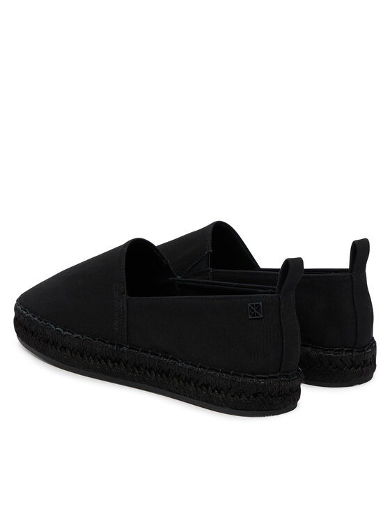 Calvin Klein Εσπαντρίγιες Calvin Klein Oblique Espadrille Canvas HW0HW02931 Μαύρο