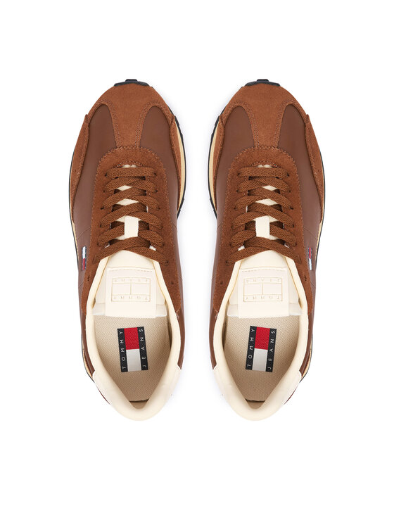 Tommy Jeans Αθλητικά Tommy Jeans Retro Runner Archive Ltr EN0EN03097 Καφέ