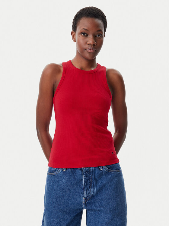 Tommy Hilfiger Tommy Hilfiger Top WW0WW38635 Rojo Slim Fit
