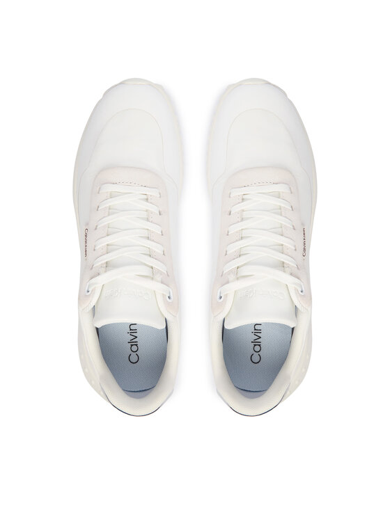 Calvin Klein Laisvalaikio batai Calvin Klein Eva Runner Lace Up Mat Mix YW0YW02016 Balta