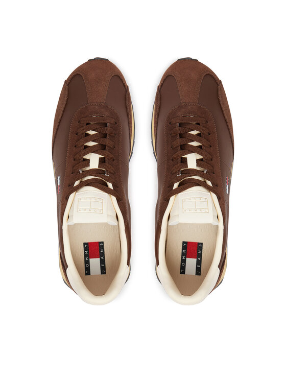 Tommy Jeans Sneakersy Tommy Jeans Tjm Retro Runner Archive Mix Mat EM0EM01763 Brązowy