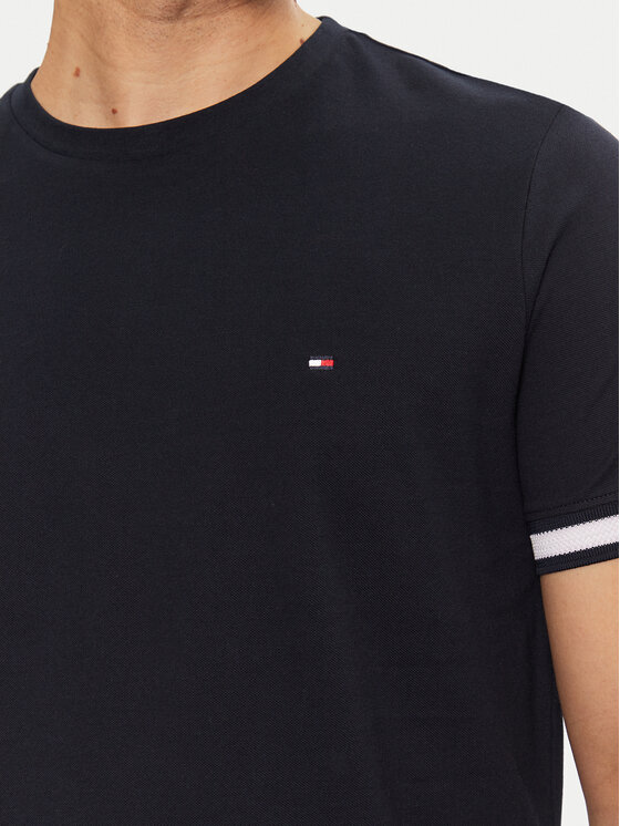 Tommy Hilfiger Tommy Hilfiger Majica Global Stripe MW0MW38078 Mornarsko modra Regular Fit