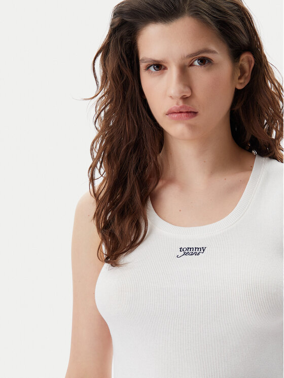 Tommy Jeans Tommy Jeans Top DW0DW21369 Bijela Slim Fit