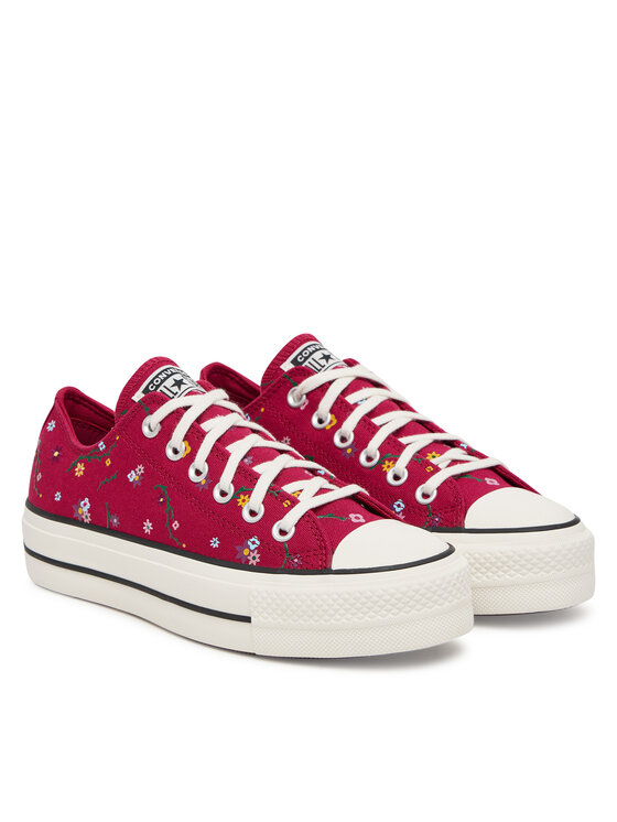 Converse Sportbačiai Converse Chuck Taylor All Star Lift Platform Embroidered Floral Patchwork A15535C Vyšninė