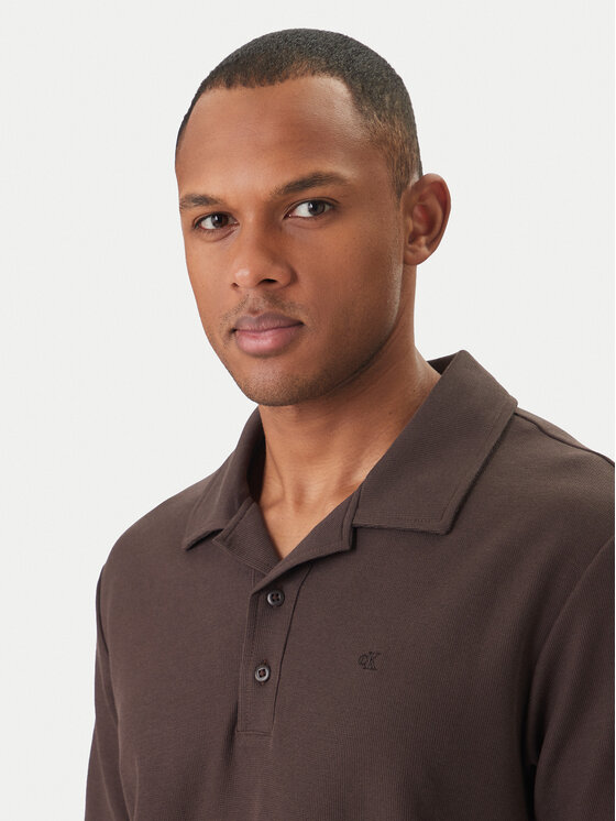 Calvin Klein Jeans Calvin Klein Jeans Polo Easy Micro Waffle LV04RF205G Marrón Regular Fit