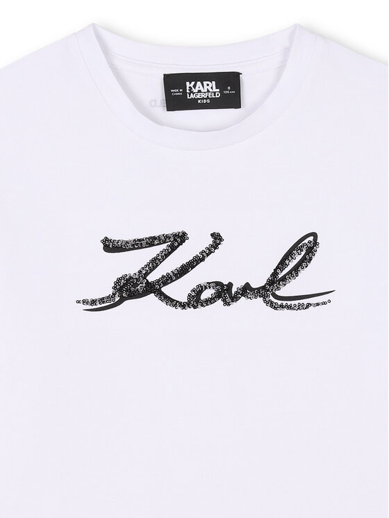 Karl Lagerfeld Kids Karl Lagerfeld Kids Póló Z30485 D Fehér Regular Fit
