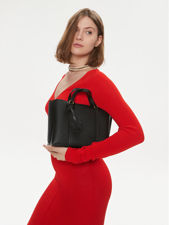 PINKO Geantă PINKO Carrie Shopper Classic PE 24 PLTT 102833 A1LF Negru