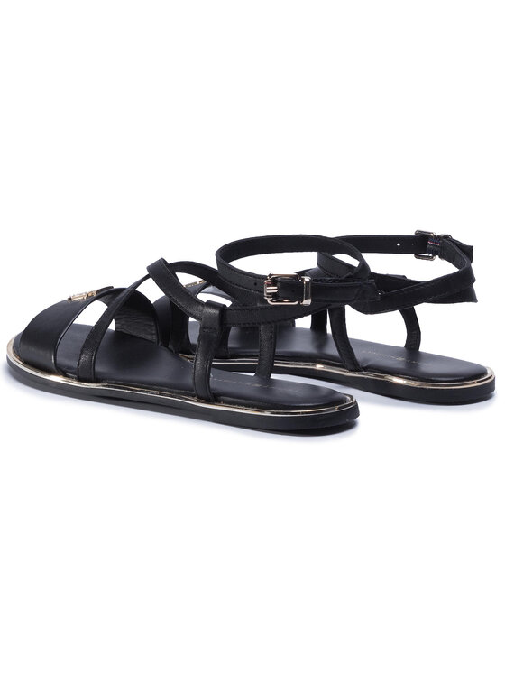Tommy Hilfiger Сандали Tommy Hilfiger Th Hardware Flat Sandal FW0FW05021 Черен