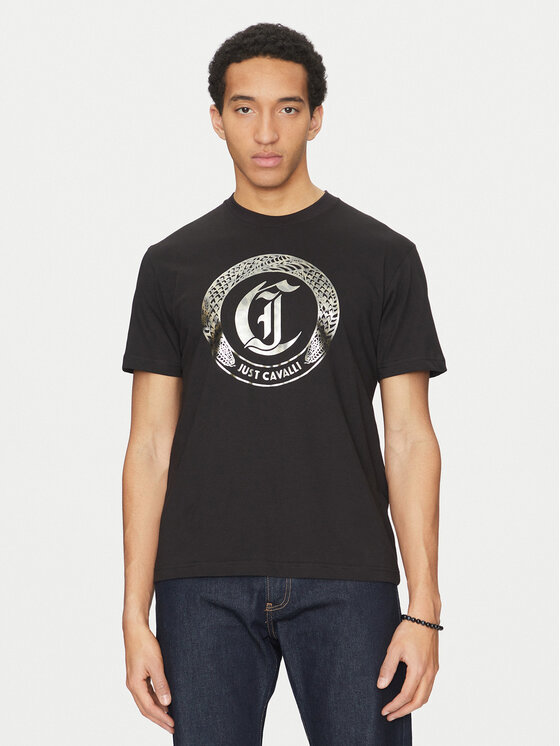 Just Cavalli Just Cavalli Majica 78OAHT14 Črna Regular Fit