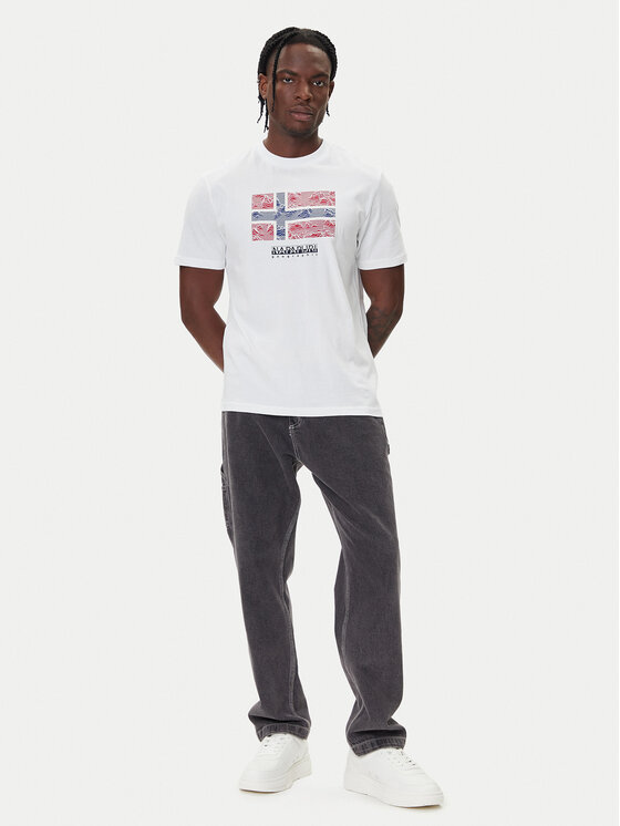 Napapijri Napapijri Camiseta S-Drapeau Ss NP0A891K Blanco Regular Fit