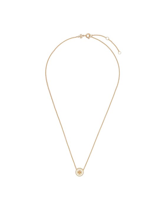 Tory Burch Намисто Tory Burch Kira Enamel Pendant 90549 Білий