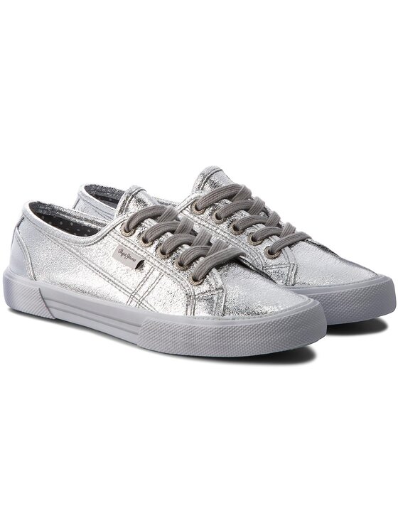 Pepe Jeans Πάνινα παπούτσια Pepe Jeans Aberlady Met 18 PLS30587 Ασημί