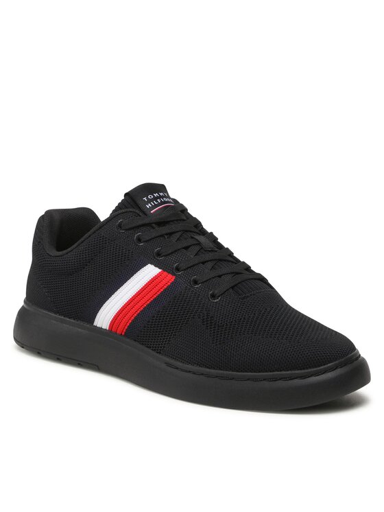 Tommy Hilfiger Αθλητικά Tommy Hilfiger Lightweight Cupsole Knit Stripes FM0FM04587 Μαύρο