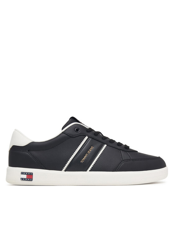Tommy Jeans Сникърси Tommy Jeans Lightweight Flag Leather Court EM0EM01758 Черен