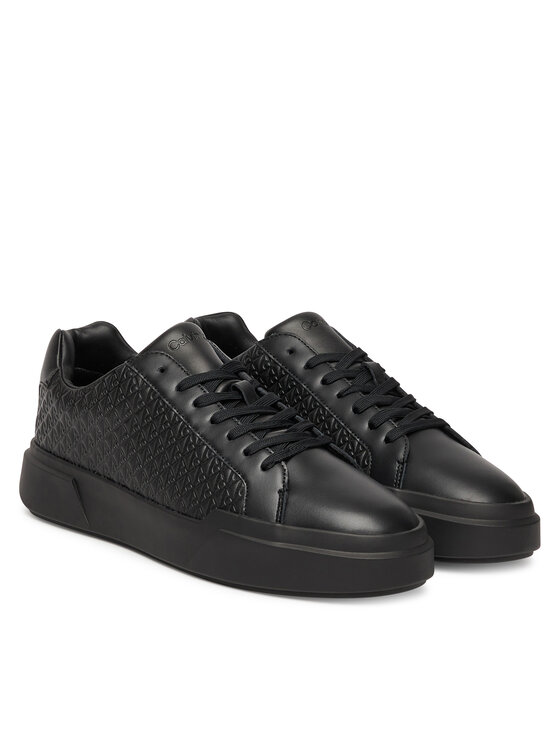Calvin Klein Laisvalaikio batai Calvin Klein Chunky Cupsole Laceup Lth Aop YM0YM01383 Juoda