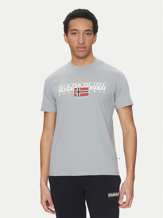 Napapijri Napapijri T-Shirt S-Aylmer NP0A4HTO Γκρι Regular Fit