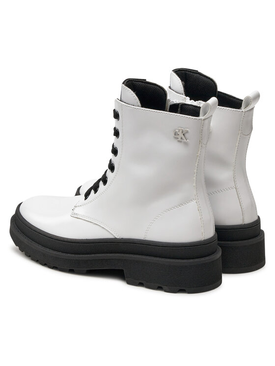 Calvin Klein Jeans Pohodni čevlji Calvin Klein Jeans Lace-Up Bootie V4A5-81031-1453 S Bela