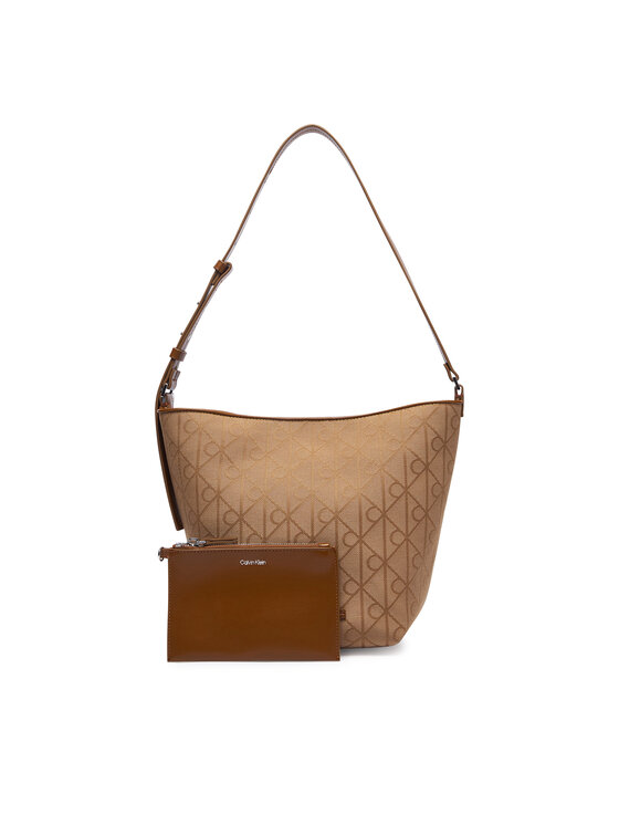 Calvin Klein Τσάντα Calvin Klein Emblem Aop Jacquard Camera Bag LV04F3535G Καφέ