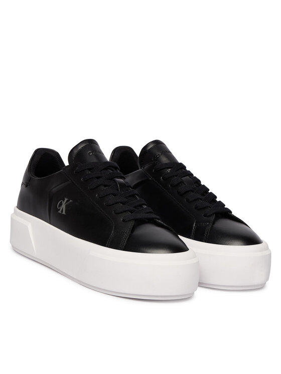 Calvin Klein Tenisice Calvin Klein Flatform Lace Up Lth YW0YW01928 Crna
