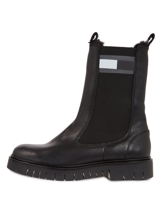 Tommy Jeans Kotníková obuv s elastickým prvkem Tommy Jeans Tjw Warmlined Chelsea Boot EN0EN02313 Černá