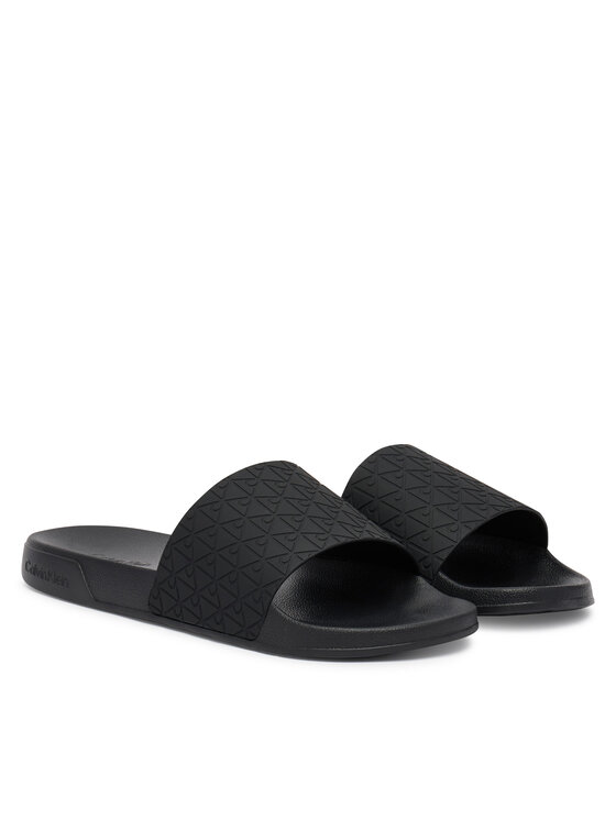 Calvin Klein Chanclas Calvin Klein Ess Slid Pu Aop HM0HM02110 Negro