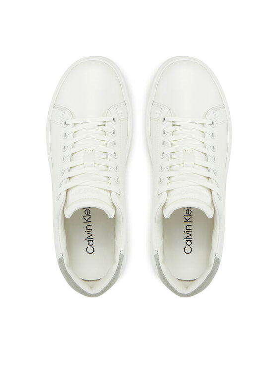 Calvin Klein Sneakersy Calvin Klein Cupsole Lace Up - Suede Bt HW0HW02404 Bílá