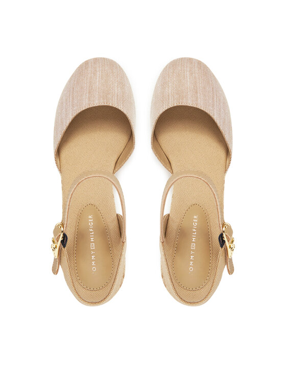 Tommy Hilfiger Espadrillas Tommy Hilfiger Chambray Mid Wedge Espad FW0FW08477 Beige