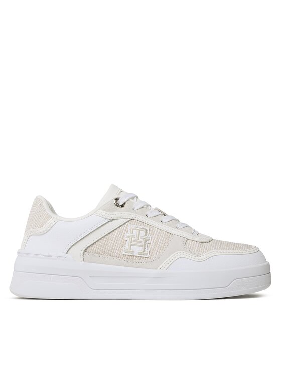 Tommy Hilfiger Snīkeri Tommy Hilfiger Th Woven Basket Sneaker FW0FW07289 Balts