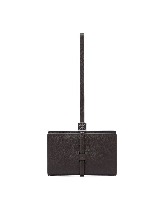 Calvin Klein Portfel Calvin Klein Emblem Hw Pebble Wallet On Strap LV04F1130G Brązowy