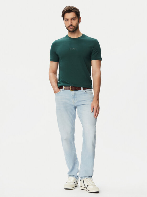 Guess Guess Футболка M2YI72 I3Z14 Темно-зелений Slim Fit