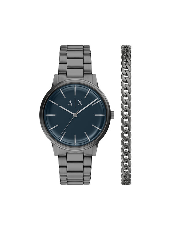 Armani Exchange Uhr und Armband Set Armani Exchange Cayde Gift Set AX7183SET Grau