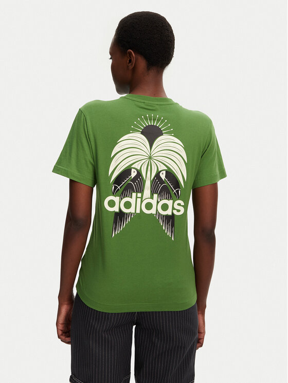 adidas adidas Футболка FARM Graphic JD6292 Зелений Regular Fit